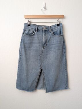 Joe's Jeans High-Rise Tatiana Light Wash Denim Midi Skirt Size 27